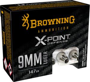 Browning X-Point Defense 115 gr X-Point 9mm Ammunition 20 Rounds - B191700092 0020892229952
