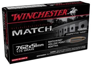 Winchester Match Elite Marksman 7.62x51mm Ammo - 7.62x51 Nato 175gr Sierra Matchking Hpbt 20/Box 0020892230910
