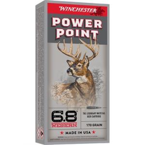 Winchester Ammunition Super-X 6.8 Western 170 Grain Jacketed Soft Point Centerfire Rifle 20 Rounds 0020892231191