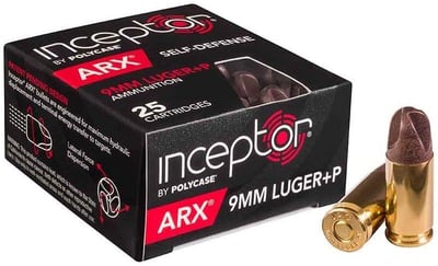 Polycase Ammo ARX Self Defense 9mm Luger +P 80gr 1445fps 25 Rounds