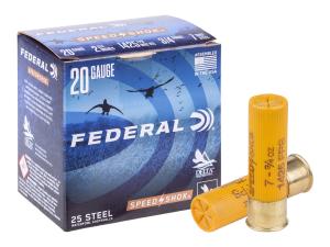 Federal Speed Shok Hv Steel 20ga 2.75" 3/4oz #7 25/Bx 0029465023843