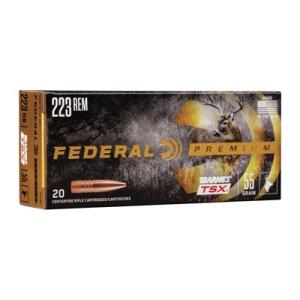 Federal Premium Barnes TSX 223 Rem 55 Grain Barnes Triple-Shock X Bullet Centerfire Rifle Ammunition 20 Rounds P223S