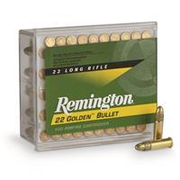 Remington Golden Bullet Ammo 22 Long Rifle 40gr Cprn - 22 Long Rifle 40gr Copper Plated Round Nose 100/Box 0047700000503