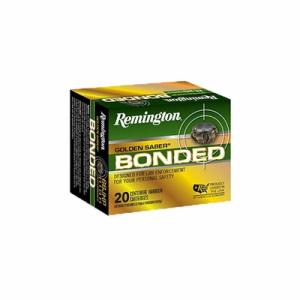 Remington Golden Saber Bonded 9 mm Luger +P 124 Grain Bonded Jacketed Hollow Point Centerfire Pistol Ammo 20 Rounds 29341