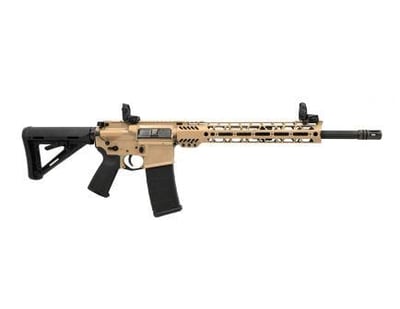 Custom 16" Carbine 12.5" Cross-Cut MOE Rifle with 3.5 lb Curved Bow FCG Ambi Safety & MBUS Sight Set Black &Tan