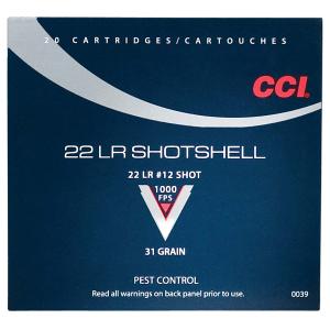 CCI Shotshell Ammo 22 Long Rifle #12 Shot - 22 Long Rifle Shotshell #12 Shot 20/Box