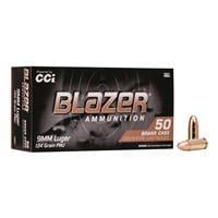 CCI Blazer Brass 9mm Luger 124 gr Full Metal Jacket 5201 Single Box - 50 Rounds