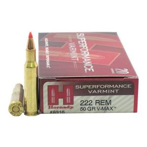 Hornady Superformance Varmint Ammo 222 Remington 50gr V-Max - 222 Remington 50gr V-Max 20/Box