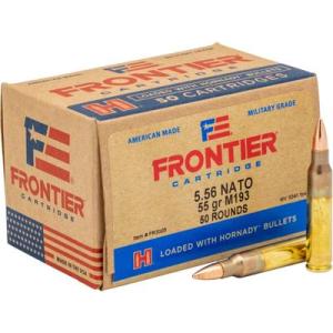 Hornady Frontier 5.56x45mm NATO 55 grain Full Metal Jacket Brass Cased Centerfire Rifle Ammo 50 Rounds FR2005 0090255715248