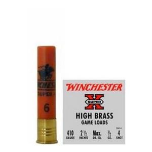 Winchester Super-X High-Brass Shotshells .410 ga 2-1/2" 1/2 oz 1245 fps #4 25/ct