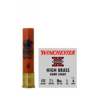 Winchester Super-X High-Brass Shotshells .410 ga 2-1/2" 1/2 oz 1245 fps #6 25/ct