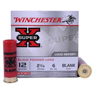 Winchester Super X Black Powder Blank 10 Gauge Ammo - 12 Gauge 2-3/4" Blank 25/Box XBP12