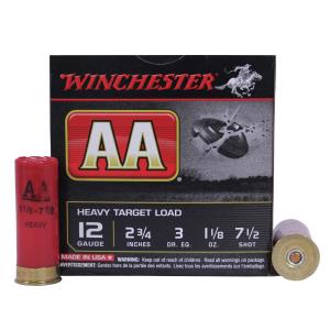 Winchester AA Heavy Target Ammunition 12 Gauge 2-3/4" 1-1/8 oz #7-1/2 Shot Box of 25 020892004344