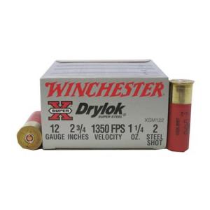Winchester Drylok Super Steel Magnum 12 Gauge Shotgun Ammo - 12 Gauge 2-3/4" 1-1/4oz #2 25/Box XSM122