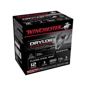 Winchester Drylok Super Steel Magnum 12 Gauge Shotgun Ammo - 12 Gauge 3" 1-3/8oz #3 25/Box 26251