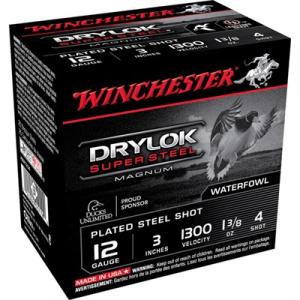 Winchester Drylok Super Steel Magnum 12 Gauge Ammo - 12 Gauge 3" 1-3/8oz #4 25/Box XSM1234