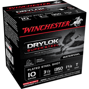 Winchester Drylok Super Steel 10 Gauge Shotgun Ammo - 10 Gauge 3-1/2" 1-5/8 Oz #t Steel Shot 25/Box XSC10T
