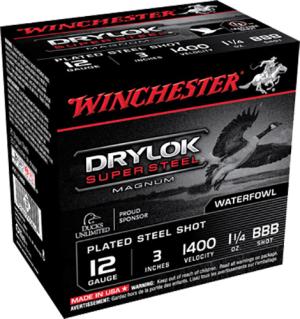 Winchester DryLok Super Steel Magnum, 12 Gauge, 3" Shot Shells, 1 1/4 oz., 250 Rounds 020892008694