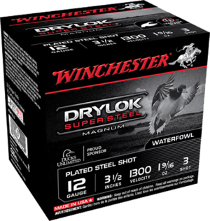 Winchester DryLok Super Steel, 12 Gauge, 3 1/2" Shot Shells, 1 9/16 oz., 250 Rounds