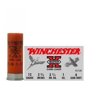 Winchester Super-X Game Load 12 Gauge Shotgun Ammo - 12 Gauge 2-3/4" 1 Oz #6 Shot 25/Box XU126