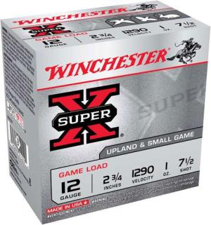 Winchester Super-X Game Load Ammunition 12 Gauge 2-3/4" 1 oz #7-1/2 Shot Case of 250 (10 Boxes of 25) 