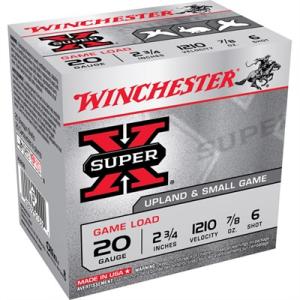 Winchester Super-X Heavy Game Load Ammo 20 Gauge 2-3/4" 7/8 Oz #6 Shot - 20 Gauge 2-3/4" 7/8 Oz #6 Shot 25/Box XU206