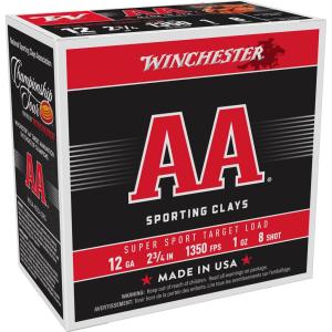 Winchester Aa Super Sport Sporting Clays 12 Gauge Shotgun Ammo - 12 Gauge 2-3/4" 1 Oz #8 Shot 25/Box AASCL128
