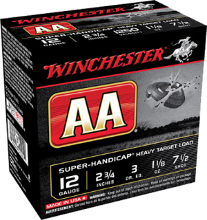 Winchester AA Super-Handicap Heavy Target Ammunition 12 Gauge 2-3/4" 1-1/8 oz #7-1/2 Shot Case of 250 (10 Boxes of 25) 