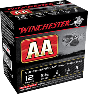 Winchester AA Super-Handicap Heavy Target Ammunition 12 Gauge 2-3/4" 1-1/8 oz #8 Shot Case of 250 (10 Boxes of 25) 
