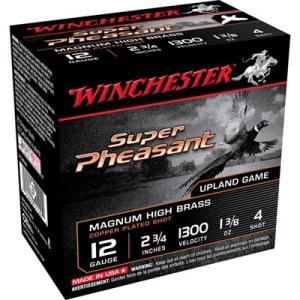 Winchester Super Pheasant Ammo 12 Gauge 2-3/4" 1-3/8 Oz #4 Shot - 12 Gauge 2-3/4" 1-3/8 Oz #4 Shot 25/Box