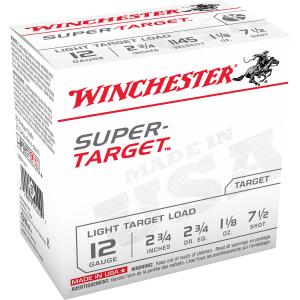 Winchester Super Target 12 Gauge Shotgun Ammo - 12 Gauge 2-3/4" 1-1/8 Oz #7.5 Shot 25/Box TRGT127