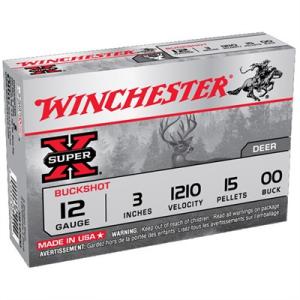 Winchester SUPER-X SHOTSHELL 12 Gauge 15 Pellets 3in Centerfire Shotgun Buckshot Ammo 15 Rounds XB12300VP