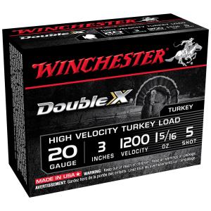 Winchester Ammo STH2035 Double X High Velocity 20 Gauge 3" 1 5/16 oz 5 Shot 10 Bx/ 10 Cs