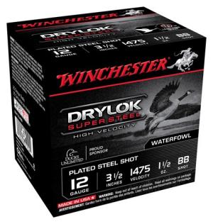 Winchester Drylok Ammo 12 Gauge 3-1/2" 1-1/2 Oz #bb Steel Shot - 12 Gauge 3-1/2" 1-1/2 Oz #bb Steel Shot 25/Box SSH12LHBB
