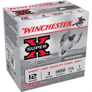 Winchester Super-X Waterfowl Xpert High Velocity Steel 12 Gauge Ammo - 12 Gauge 3" 1-1/4 Oz #1 Steel Shot 25/Box WEX123H1