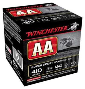 Winchester Ammo AA Super Sport Sporting Clays .410 Bore 2 1/2" 1/2 Oz #7 1/2 Shot 1300 fps 25 Rd./Box 250/Case AASC417
