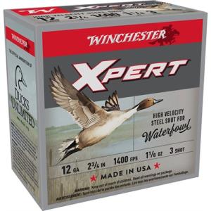 Winchester Super-X Waterfowl Xpert High Velocity Steel 12 Gauge Ammo - 12 Gauge 2-3/4" 1-1/8oz #3 25/Box WEX12H3