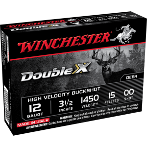 Winchester Double X Buckshot Ammo 12 Gauge 3-1/2" 15 Pellet #00 Shot - 12 Gauge 3-1/2" 15 Pellets #00 Shot 5/Box 020892017306