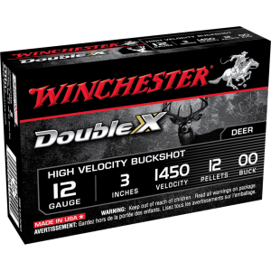 Winchester Double X Buckshot Ammo 12 Gauge 3" 12 Pellet #00 Shot - 12 Gauge 3" 12 Pellets #00 Shot 5/Box SB12300
