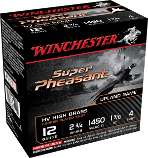 Winchester Super-X Super Pheasant Ammunition 12 Gauge 2-3/4" 1-3/8 oz #4 Copper Plated Shot Case of 250 (10 Boxes of 25) 