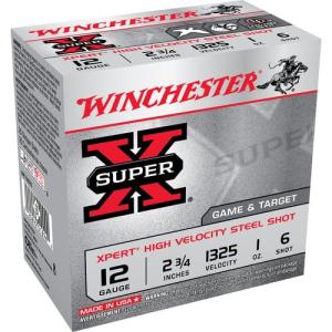 Winchester Xpert Steel Shotshells 12 ga 2-3/4" 1 oz 1325 fps #6 25/ct WE12GT6