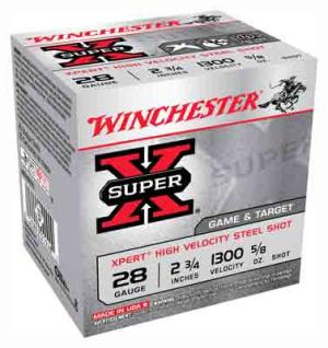 Winchester Xpert Steel Shotshells 28 ga 2-3/4" 5/8 oz 1300 fps #7 25/ct 020892019508