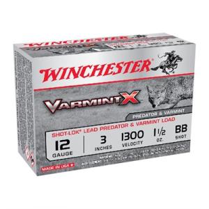 Winchester Varmint X 12 Gauge Ammo - 12 Gauge 3" 1-1/2oz Shot-Lok W/Plated Lead Shot 10/Box X123VBB