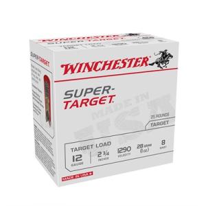 Winchester Super Target 12 Gauge Shotgun Ammo - 12 Gauge 2-3/4" 1oz 1290fps #8 25/Box TRGT12908