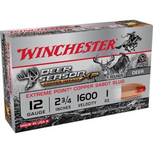 Winchester Copper Impact Shotshells 12 ga 2-3/4" 1 oz 1600 fps Slug 5/ct
