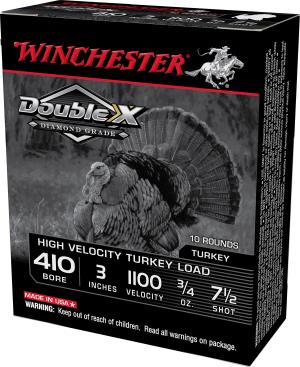 Winchester Double X Diamond Grade Turkey Shotshells .410 ga 3" 3/4 oz 1100 fps #7.5 10/ct STH4137
