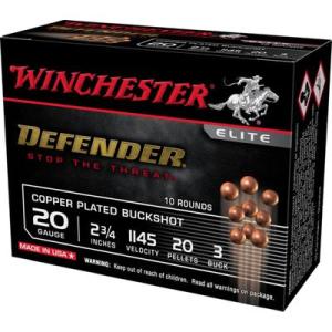 Winchester 20 Gauge Shotgun Ammunition SB203PD 2.75 #3 Buckshot - 10 Shells
