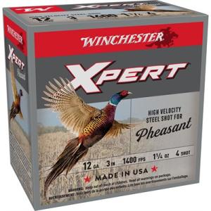 Winchester Xpert High Velocity Steel Pheasant 12 Gauge Ammo - 12 Gauge 3" 1-1/4oz Lead Free #4 25/Box 020892027046