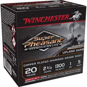Winchester Diamond Grade Super Pheasant Shotshells 20 ga 2-3/4" 1 oz #5 25/ct SPDG205