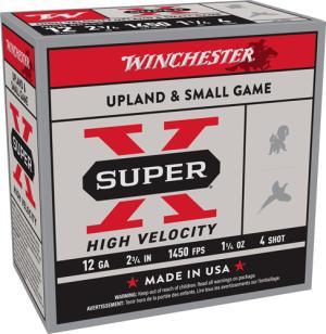 Winchester Super-X 12 Gauge 2-3/4" #4 1-1/4 oz 25rds Shotshell - Powerful Load for Versatile Hunting - X12HV4 020892027657
